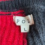 POL Red and Black Buffalo Plaid Cardigan Sweater Photo 3