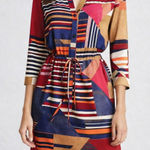 Diane Von Furstenberg DVF  Freya Dress Silk Geometric Print Size 2 Photo 0