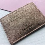 Kate Spade  Gold Glitter Card Holder Wallet NWT Photo 2