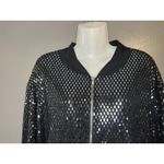 LuLaRoe  Jacket Womens 3XL Black Sequin Bomber Zip Front Party Metallic Photo 1