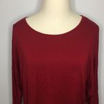 Mezzanine Red Crew Neck High Low Shirt Small Photo 1