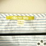 Gianni Bini  Cotton Eyelet Blouse in Blue & White Stripe Size L Photo 3