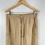 Ralph Lauren Lauren  Linen Pants 6P‎ Tan Beige Wide Leg Drawstring Elastic Wais Photo 5