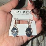 Ralph Lauren NWT Lauren  Sterling Silver Script Logo Orbital Earrings Photo 0