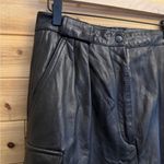 Vintage Merona Sport Sz Medium High Rise Black Leather Cargo Straight Leg Pants Photo 1