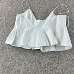 ZARA NWT  White Peplum Cami Top L Spaghetti Strap Sleeveless Pleated Peasant Boho Photo 7