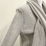 AllSaints Shawl Collar Exposed Seam Drape Cardigan Sweater Pockets Gray size 8 Photo 2