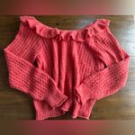 Anthropologie  | nwot Ruffle Boat Neck Lumi Sweater Coral Pink Rose Cozy Photo 1