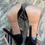 L'Agence L’Agence Black and Orange Striped Mesh Heels Photo 5