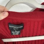 Sutton Studio 100% Cashmere Polo Sweater Red Ribbed Holiday Womens Plus 2x Photo 2