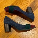 Clarks Women's Tarah Brae Colorblock
Suede Navy Plum Green Block Heels Size 6.5 Photo 0