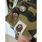 Bape A Bathing Ape Green Camo Womens Long Varsity Jacket Size S Coat （RARE） Photo 4
