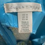 LONDON TIMES Blue and Green Patterned Sleeveless Dress Size 14 Preppy Classic Photo 5