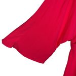 ASOS DESIGN Curve Batwing Twist Front Midi Skater Dress In Raspberry Size 14 Photo 3