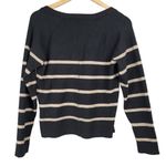 Bobeau  Womens Sweater Black Beige Stripe V Neck Long Sleeve Size‎ S Photo 1