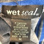 Wet Seal Vintage Y2K  Open Front Striped Blazer Jacket Size Medium Blue Gray Photo 6