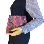 VINTAGE 1980'S PINK & BLUE EEL SKIN BAG Photo 1