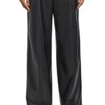 Karl Lagerfeld  Black Wide Leg Faux Leather Pants SZ6 Photo 0