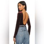 AGOLDE  corrin chocolate brown velvet scoop back bodysuit Photo 2