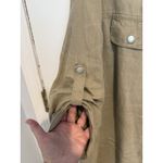 Ellen Tracy Company  3/4 Sleeve‎ Zip V-Neck 100% Linen Shirt Women's Size XL Photo 2