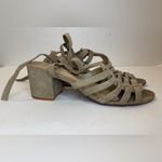 Schutz  Sandals Tan Lace Up Block Heel Melancy Strappy Size 7.5‎ Photo 4