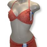 Zuliana Size Large 3pc Orange Lingerie Lace Set. Made in Brazil. New With Tags. Photo 0