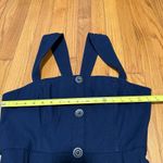 Maeve  by Anthropologie NWT Square Neck Linen Blend Navy Button‎ Front Midi Dress Photo 8