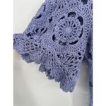 Vtg Y2K Denim 24/7 Crochet Sweater Womens L Periwinkle Blue Boho Cottage Beach Size L Photo 2
