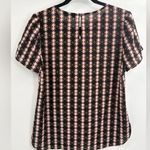J.Crew  Petal in Shadow Diamond Print Pink Black polyester short Sleeve Tee sz 4 Photo 6