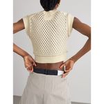 Guest In Residence Mesh Crop Vest in Cream Small New Womens Knit Tank Top Photo 13
