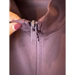 ZARA  Jacket Women XL Burgundy Black Trim Mock Neck Full Zip Track Jacket‎ Photo 7