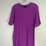 Sanctuary  Ribbed Body Con Midi Cotton Blend Dress Purple Sz 2X Short Sleeve Photo 1