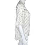 Loft Shirt Womens Small White Black Polka Dot Ruffle Casual Workwear Versatile Photo 1