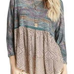Free People FREE‎ PEOPLE Punched  Diamonds Forever Aztec Eyelet Tunic Top EUC Size Small Photo 0