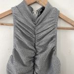 AX Paris  gathered mini dress in silver metallic NWT Photo 2