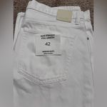 Massimo Dutti  Women’s Mid Rise Slim Straight Jeans – White Denim Size 42 Photo 8