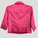Coldwater Creek  Snap Front Jacket Pink Size 12 Collard Short 3/4 Sleeve Cotton Photo 3