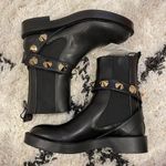 ZARA NEW  STUDDED STRAP ANKLE BOOTS BLACK FAUX LEATHER WOMENS‎ SIZE US 7.5 Photo 1