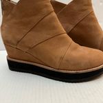 Eileen Fisher 7.5 Clapton Boots Brown Leather Wedge Bootie Back Zip $280 MSRP Photo 3