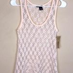 DKNY NWT Jeans Women’s Open Knit Cream Beach Cover-Up Tunic Tank Top Photo 0