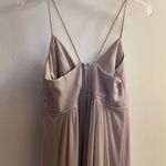 David's Bridal David’s Bridal Womens Maxi Bridesmaid Tank Dress Taupe Lavender Size 8 Bust 34” Photo 4