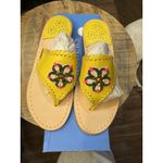 Jack Rogers BEADED ICON SANDALS SLIDES NIB BOX SUNFLOWER YELLOW Size 5 M! Photo 3