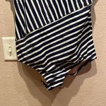 Lands' End  Women’s Striped Swimsuit Navy White Size 18 Photo 3