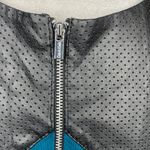 Calvin Klein Womens Teal Stretch Ruched Leather Embellished Zippered Maxi Sz 12 Photo 4