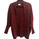 LA Hearts Cable Knit Cardigan Oversized Dolman Batwing Sleeves Slouchy OS Maroon Photo 0