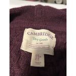 CAMBRIDGE Dry Goods Burgundy Full Zip Cable Knit Hooded Sweater Size M Red Size M Photo 2