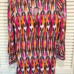 Michael Kors  Abstract Print‎ Long Sleeve Zip Front Flowy Midi Dress Size Small Photo 0