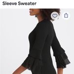 Design History  Black Ribbed Knit Top With Tiered Sleeves Photo 2