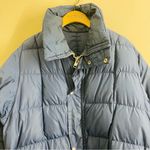 Vintage COMFY Goose Down Long Puffer Coat Blue Belted Seattle USA 70s 80s Size L Photo 4