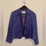 Lord And Taylor Linen Cropped Blazer in Purple Sz 6 P Photo 4